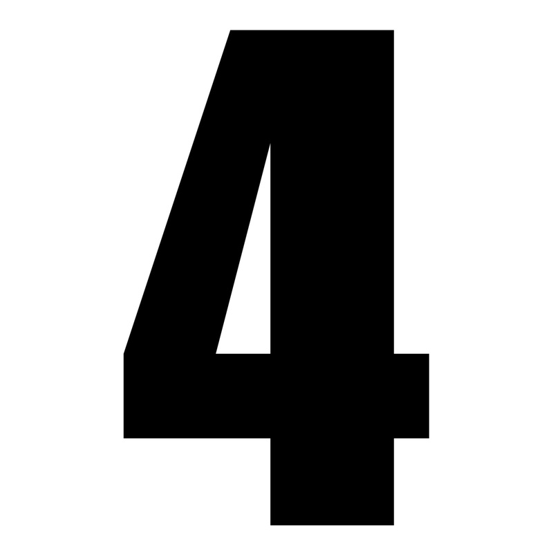 Whites Race Number - Black #4 (10 Pack)