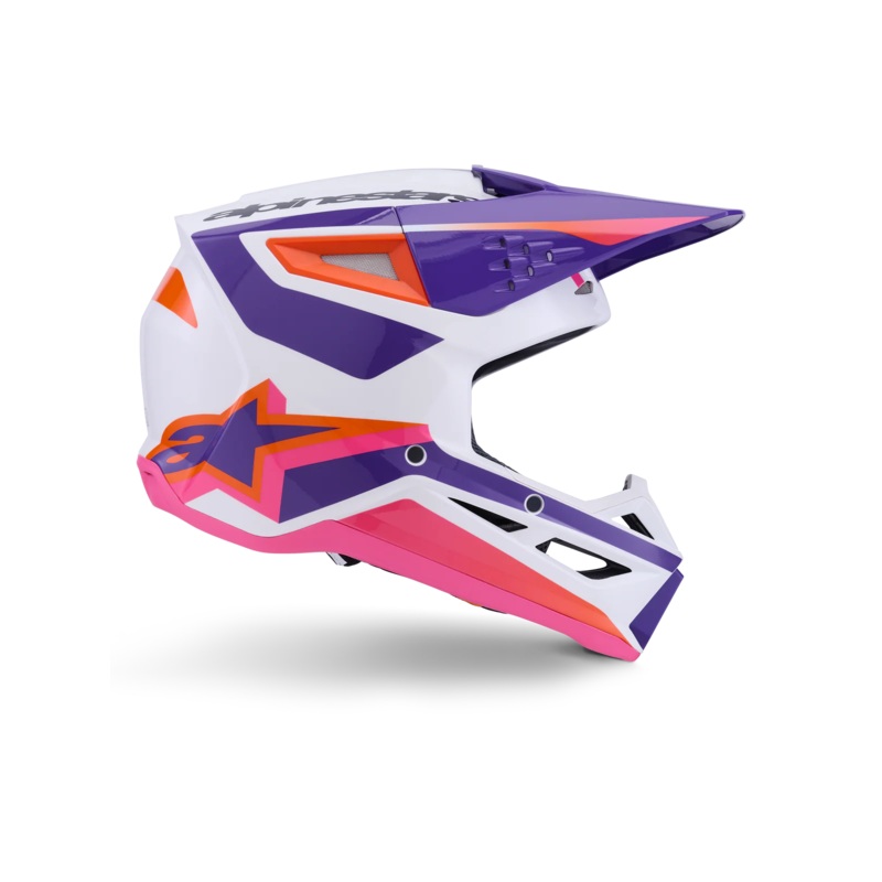 ALPINESTARS SM3 HEAT HELMET ECE06/DOT WHITE/PURPLE/PINK GLOSSY