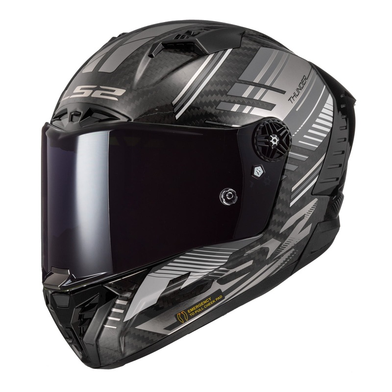 LS2 FF805 Thunder Carbon Helmet - Volt Black / Grey 06